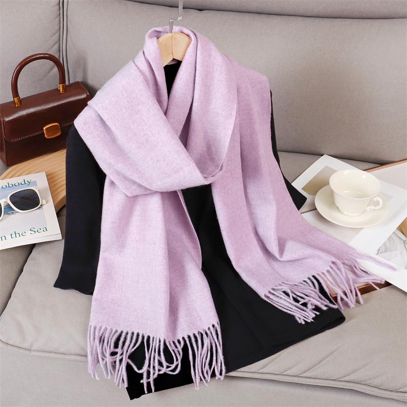69 Colors Winter Scarf for Women Warm Cashmere Scarves Hijab Solid Lady Long Shawl Wrap Female Pashmina Bandana Poncho Stoles