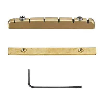 Brass Guitar Nut Adjustable Height for 6 String Guitar Replacement Offering Better Tuning Stability Includes Tool