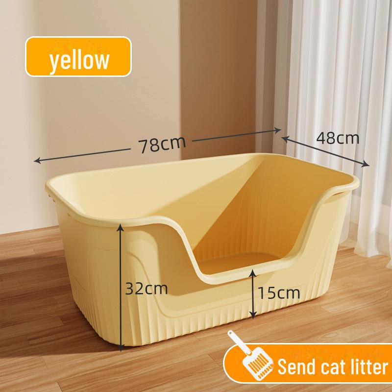 Extra Große Offene Katzentoilette mit Spritzschutz für Maine-Katzen