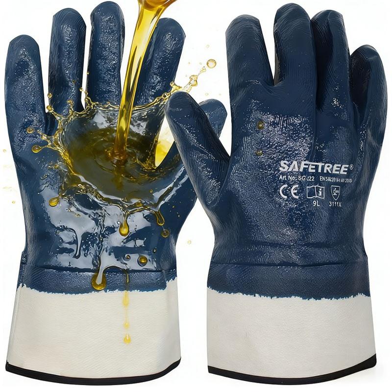 Gummi-imprägnierte verschleißfeste ölbeständige wasserdichte rutschfeste Arbeitshandschuhe Ganzhand-Nitrilgummi-Schutzhandschuhe