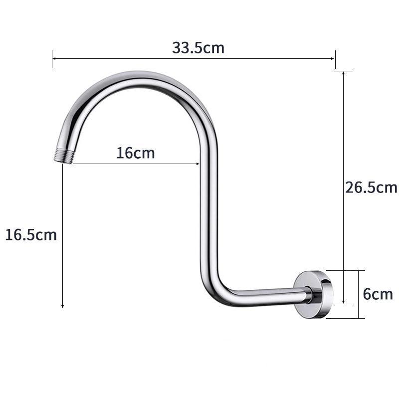 

10Inch S-Shape Shower Extension Arm High Level Showerhead Extension Arm Stainless Steel Shower Head Arm Top Spray Extension Tube A