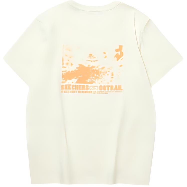 Skechers Sports Life Outdoor Simple Letter Casual Comfortable Knitted Round Neck Breathable Short Sleeve T-Shirt Women T-Shirts L324W029-00NA