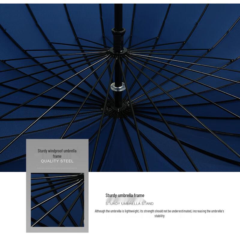 OIMG 24-Rib Extra Large Windproof Straight Umbrella