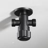 304 Edelstahl Schwarz 3-Wege T-Ventile Badzubehör Wasserumsteller Wandmontiertes Duschventil Befestigungswinkel Eckventil