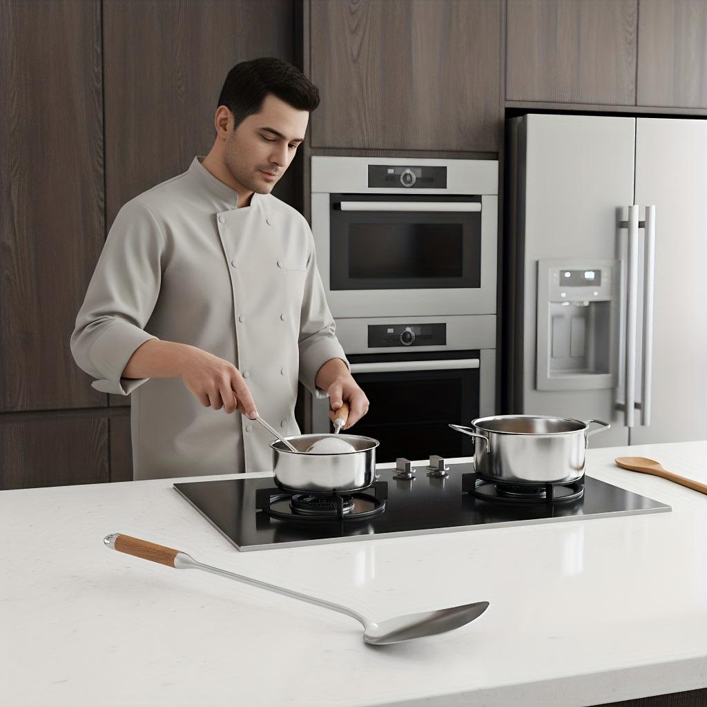 Stainless Steel Spatula & Slotted Spoon Set with Polished Finish and Rosewood Handle