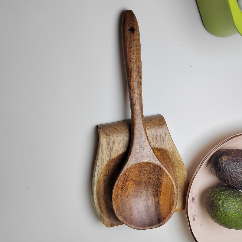 Multiuse Wooden Spoon Holder Rest Tableware Holder For Home Kitchens And Dining Table Utensil Unique And Practical Design