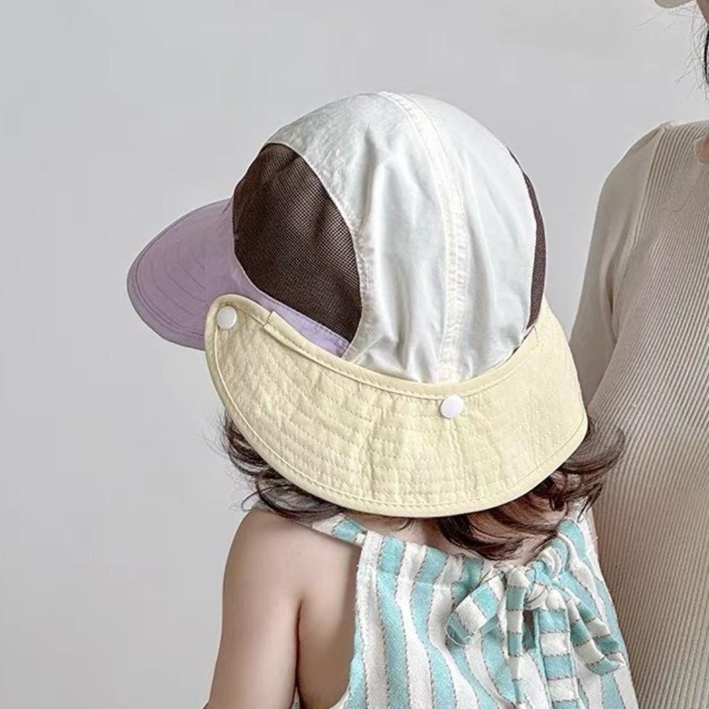 Macaron Color Children Sun Hat Breathable Detachable Cap Comfortable Quick-Dry Bucket Hat Boys