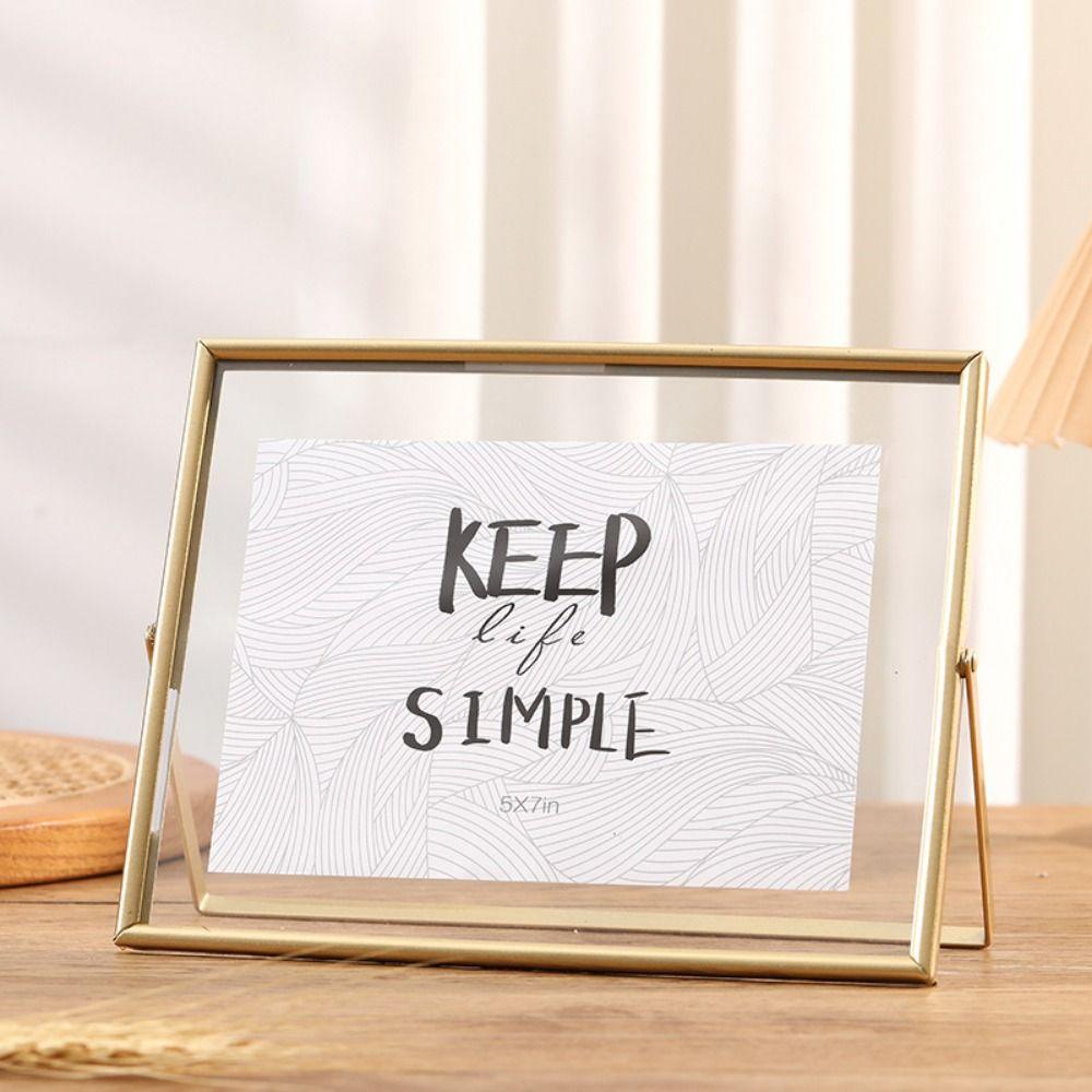 Transparent Surface Metal Photo Frame Minimalist Style Floating Picture Frame  Display