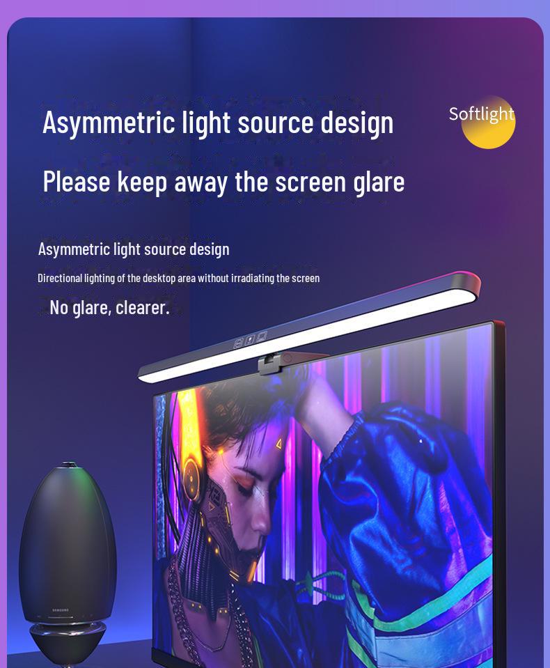Asymmetrische LED-Augenschutz-Schreibtischlampe für Computerbildschirme