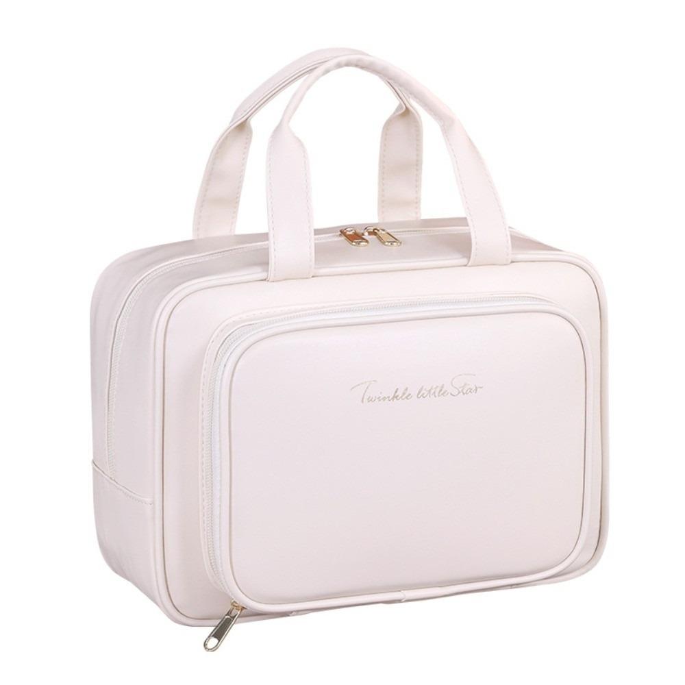 

Handle Makeup Bag Portable Travel Wash Pouch Fashion Cosmetic Container Data Cable Storage белый