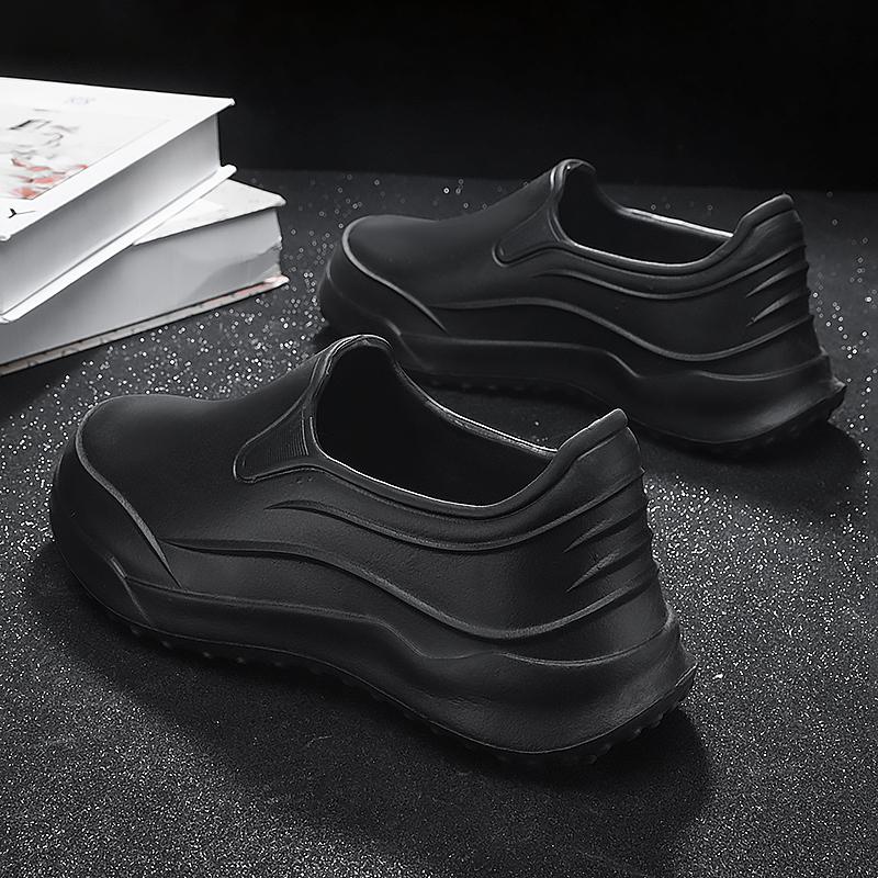 Fashion Men's Flat Bottomed EVA Indoor Kitchen Anti Slip Soft Sole Anti Oil Comfortable Work Sneakers Outdoor Waterproof Fishing Shoes