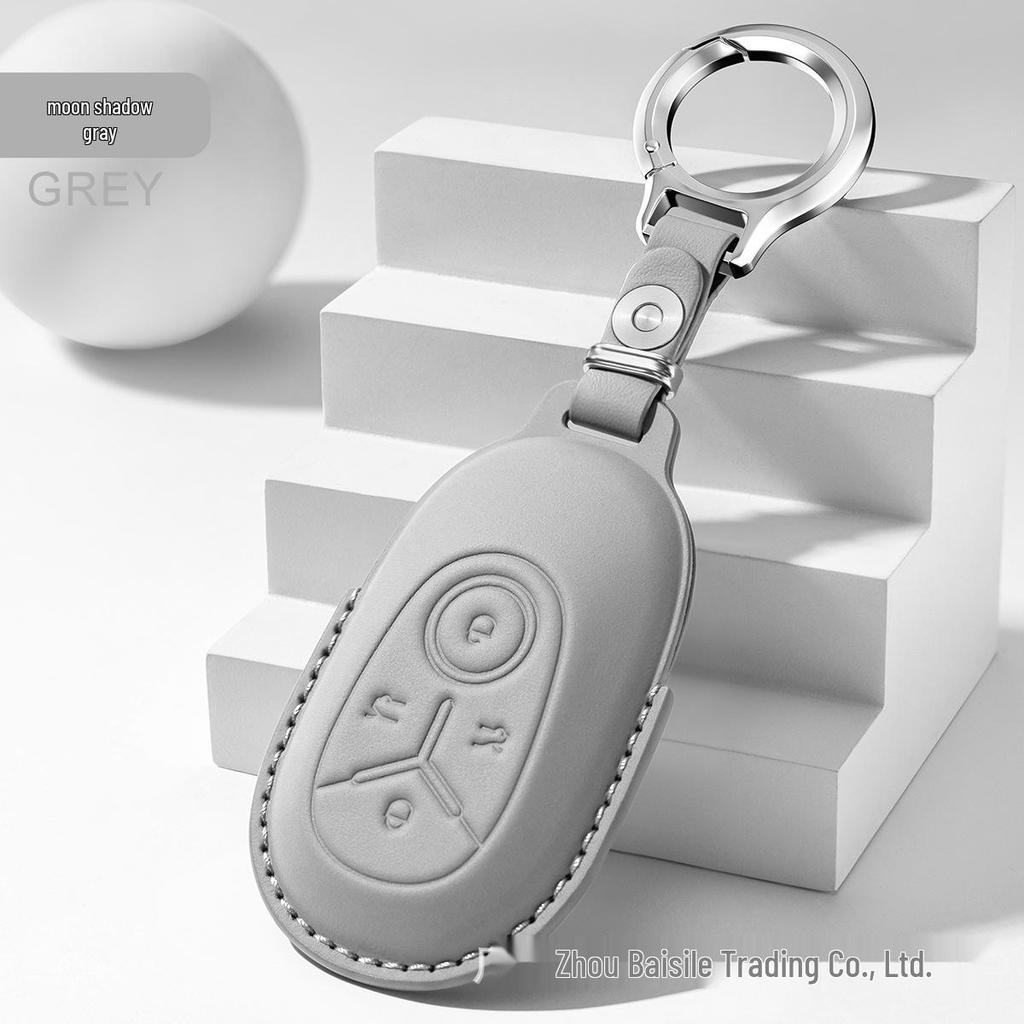 Premium Cowhide Key Cover for Geely Panda - Unisex Interior Accessory