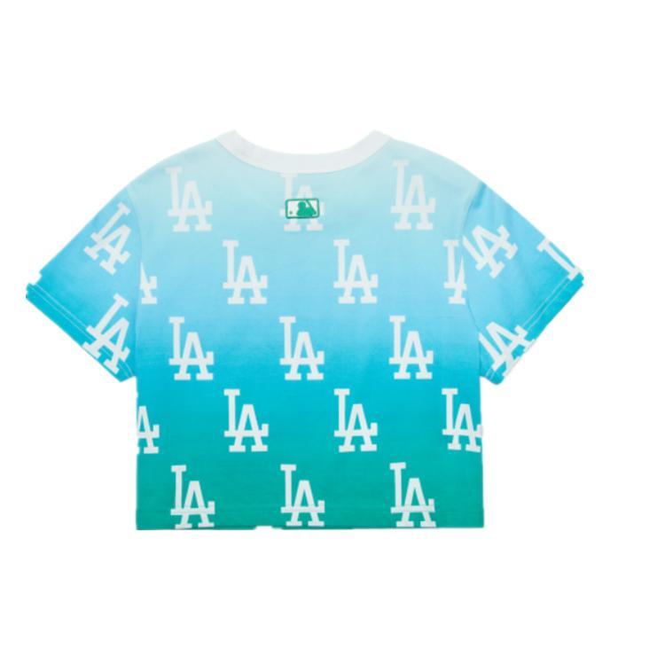 New MLB Gradient Monogram T Shirt Women's Lake Blue 3FTSM6123K-07GNL