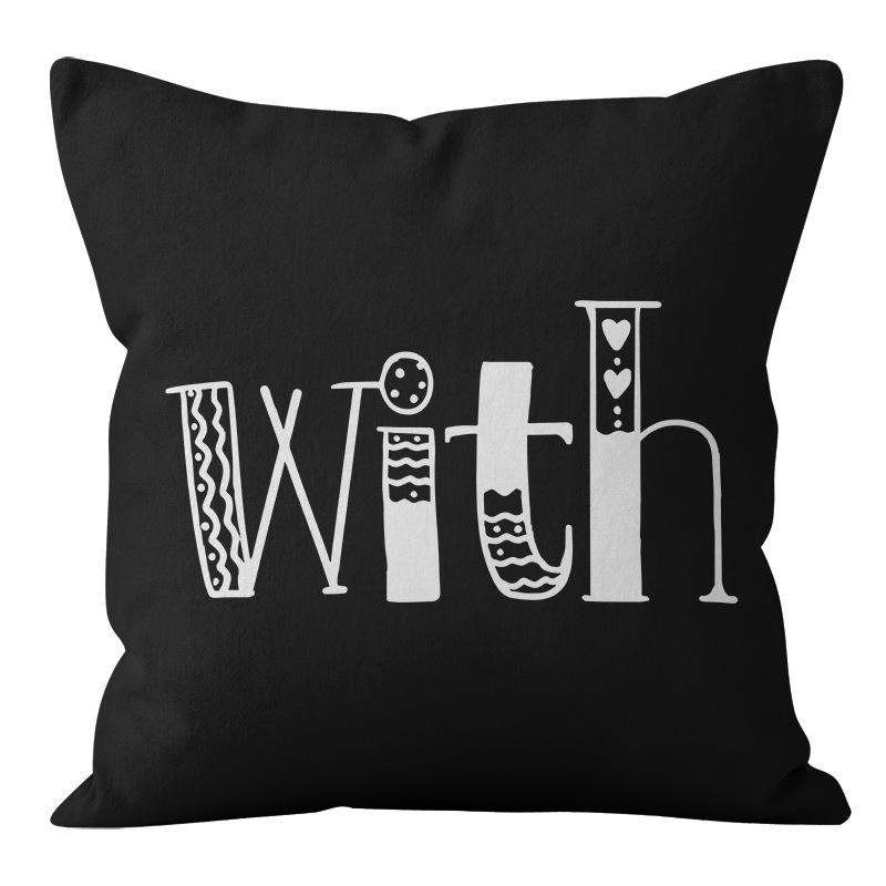 Cartoon Black and White Abstract Pattern Home Sofa Pillowcase