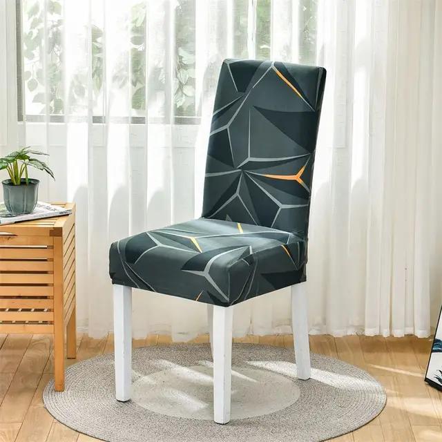 New Geometric Dining Chair Cover Spandex Elastic Chair Slipcover Case Stretch Chair Covers for Wedding Hotel Banquet Dining Room