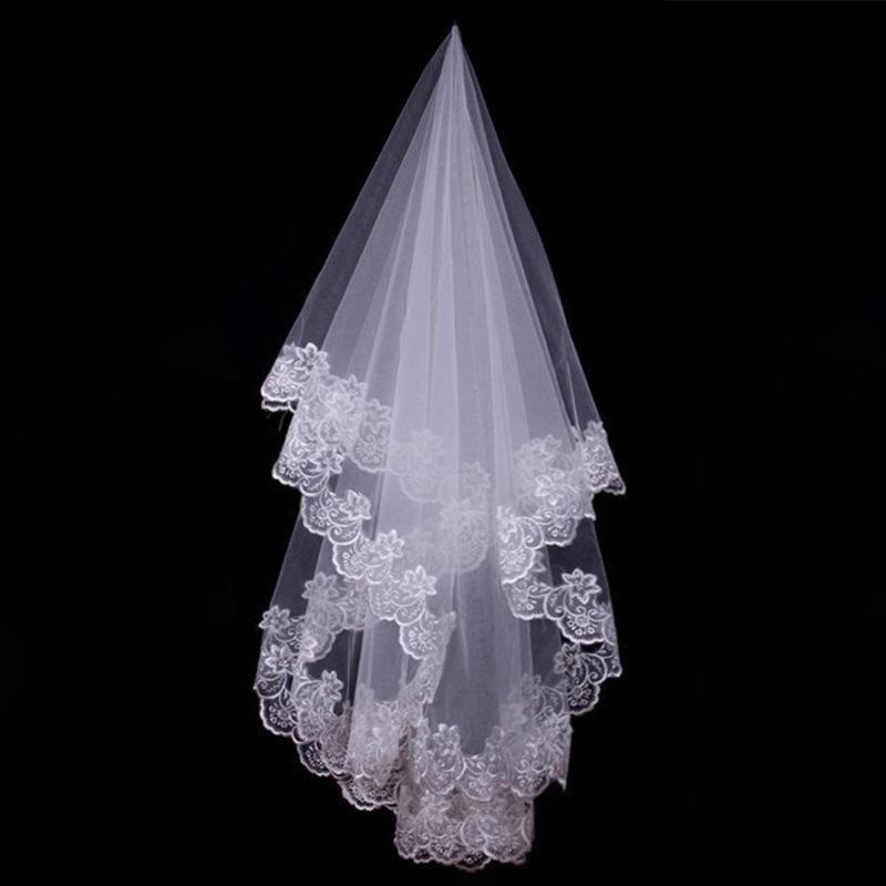 European & American Wedding Dress Accessory Set: Lace Veil, Satin Gloves, Petticoat.