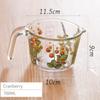 Retro Flower Measuring Cup with Lid Glass Milk Juice Cup with Scale Measuring Jars Household Kitchen Gadgets Baking Cooking Tool