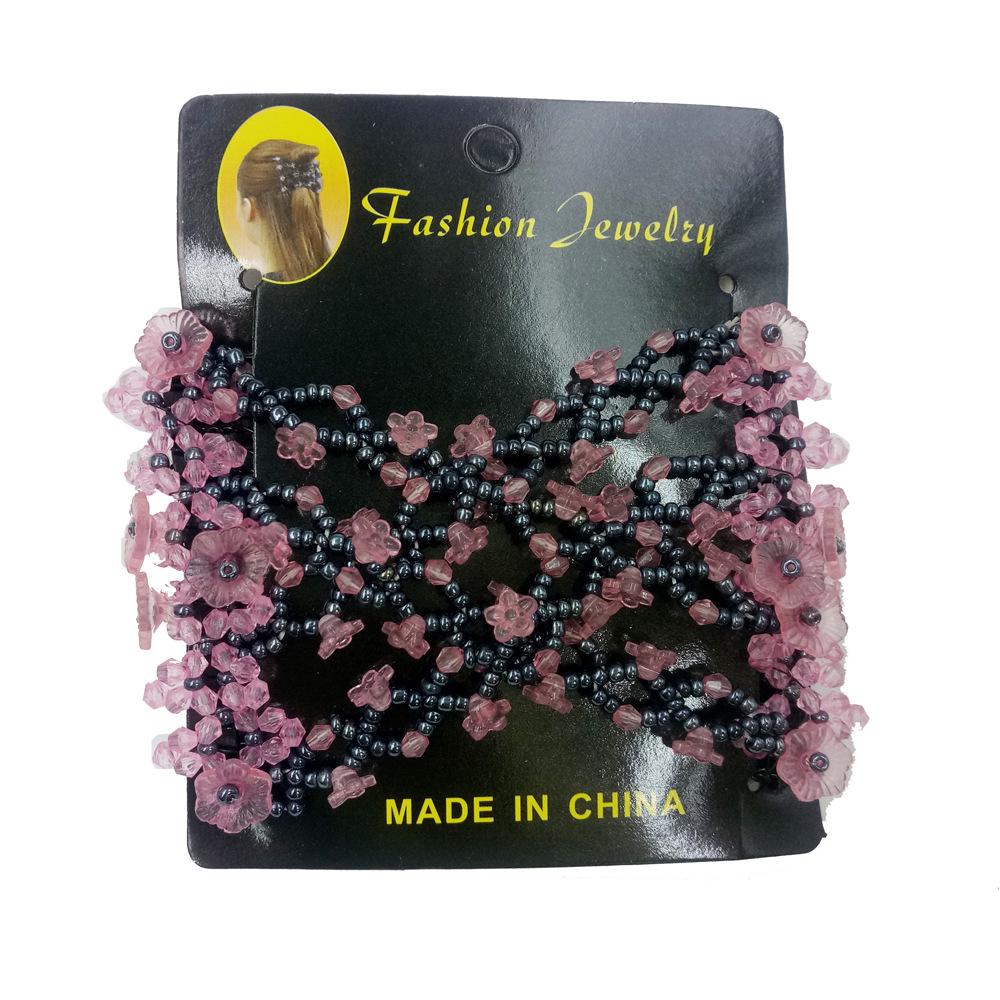 

Корейский стиль Двурядный гребень-зажим для волос с дизайном в виде бантика и колокольчика розовый