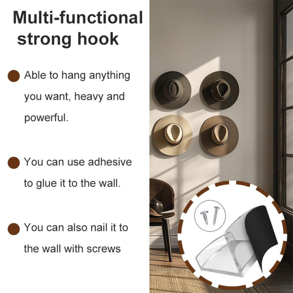 Sundries Storage Cowboy Hat Rack Closet Cap Holder Baseball Caps Organizer Adhesive Hat Hooks  Wall