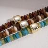Ethnic Style Acrylic Beaded Geometric Round Square Sweater Chain Bohemian Necklace