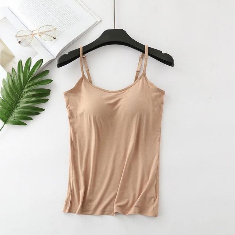 Modální Žena Velká velikost Bez ocelového kroužku Integrovaná Hrudní vložka s pěti prsty Košilka Spodní část Košile Tenká Vícebarevná