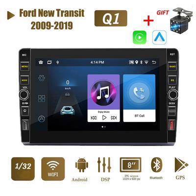 8 Inch Radio 2 Din Android Car GPS Navigation for Ford New Transit 2009-2019 With Button Knob Multimedia Player Stereo Audio Auto 1+32GB