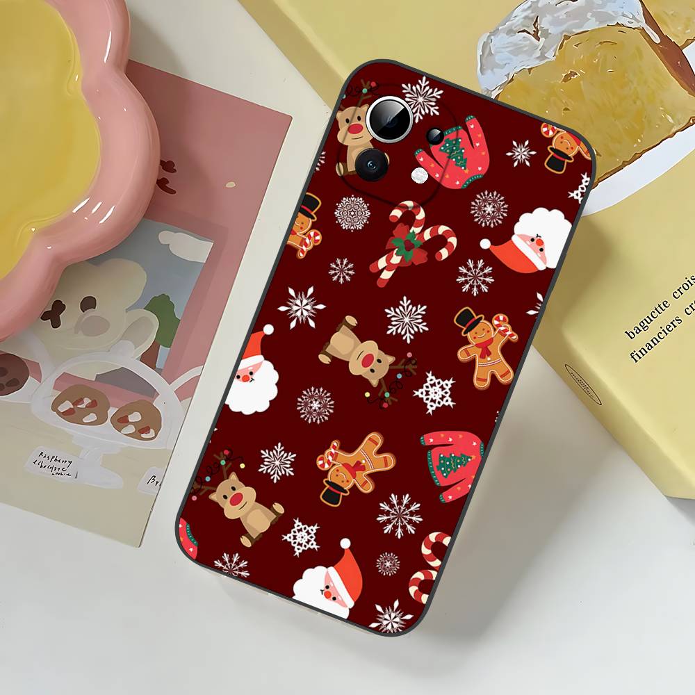 

Marry Christmas Phone Case For Xiaomi 11 12 Redmi Note 11 5G 8T 9A 9 10T Note 8 9 12SUltra Shockproof, Slim, Black,Case Redmi Note 9