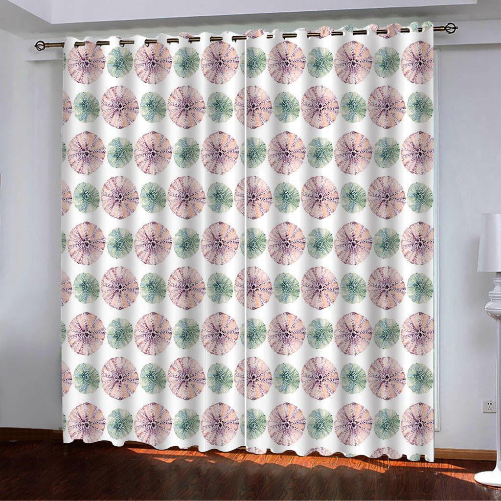 

High-Density Blackout Curtains, Marine Animal Painting Wind 3D Digital Printing 140*100