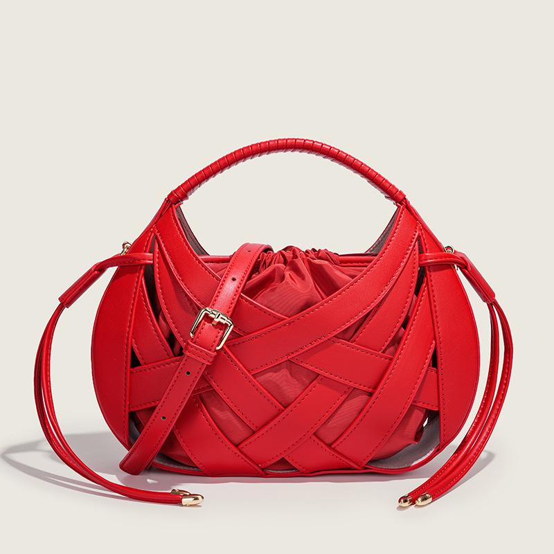 

Модные плетеные полые женские сумки Роскошные дизайнерские женские плечевые сумки-мессенджеры маленькие сумки-тоут с кисточкой женская Композитная сумка бордовая