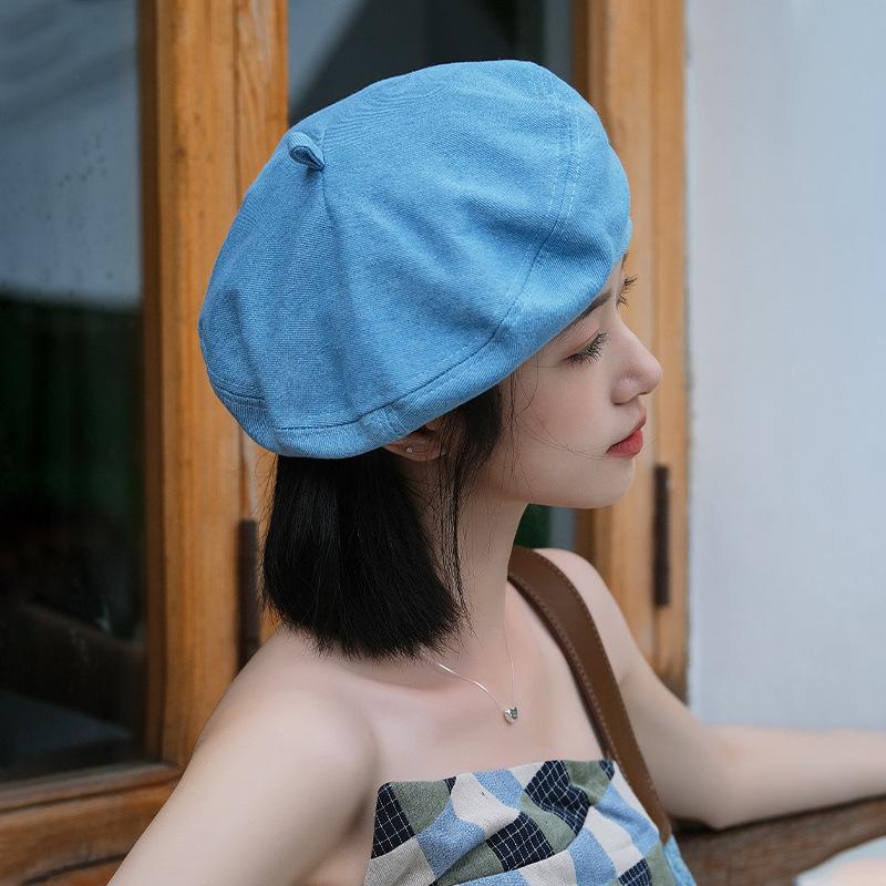 

Весенне-осенний японский милый берет, женская ретро ковбойская шляпа с треугольным логотипом, повседневная универсальная восьмиугольная шляпа художника нового стиля Average size