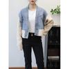 Short spliced denim knitted double-sided cardigan autumn and winter new loose temperament sweater jacket women