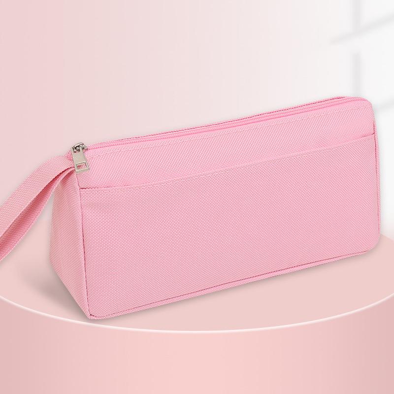 Fashion Portable Oxford Pencil Case Simple Double Layer Stationery Box Children Pencil Bag Large Capacity Pencil Case Gifts