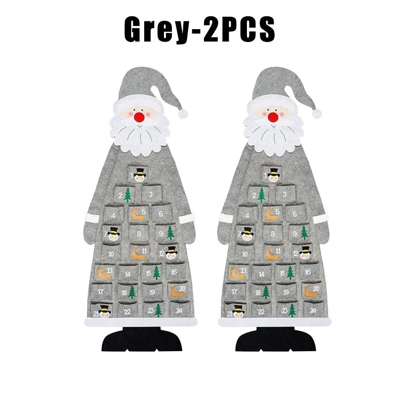Felt Santa Claus Countdown Calendar Wall Hanging Decor for Festive Home Atmosphere Safe Material Christmas Door Decoration