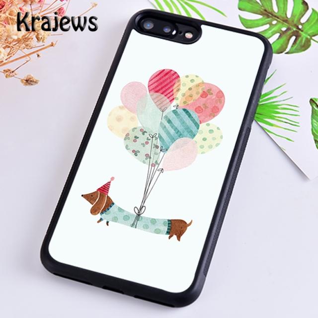 Krajews Dachshund Dog Ballon Soft Phone Case Cover For iPhone 14 5 6s 7 8 Plus XR XS 11 12 13 Pro Max Samsung S21 S22ultra Plus