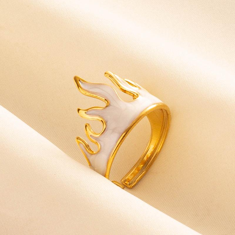 

White Enamel Ring Sun Moon Star Heart Wings Stainless Steel Rings For Women Men Jewelry Fashion Ins Style Finger Jewelry No Fade