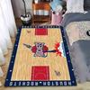 "Houston Rockets Basketball Court Print Carpet, Sports Room Decor Rug" Suitable for Use As an Anti-slip for Living Room Bedroom Sofas