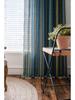 Yiman Qiyun Bohemian Striped Yellow Cotton-Linen Kitchen Curtain, Semi-Light-Blocking