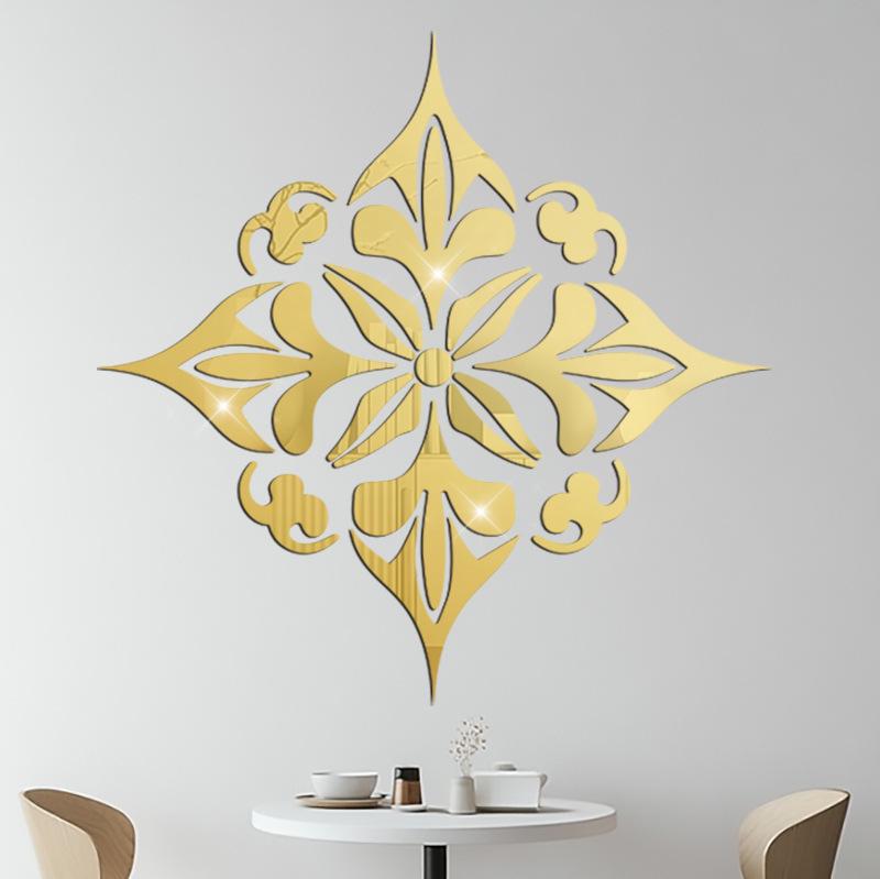 Europäischer Luxus 3D-Rauten-Acryl-Wandaufkleber für Wohnzimmer oder Schlafzimmer
