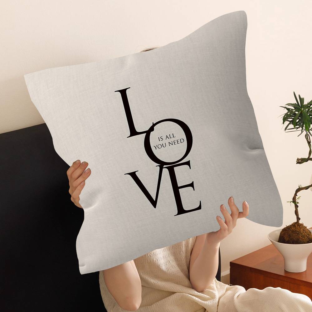 Flower Love Pattern Cushion Cover Car Throw Pillow Case For Sofa Car Christmas Gift 40x40cm 45x45cm
