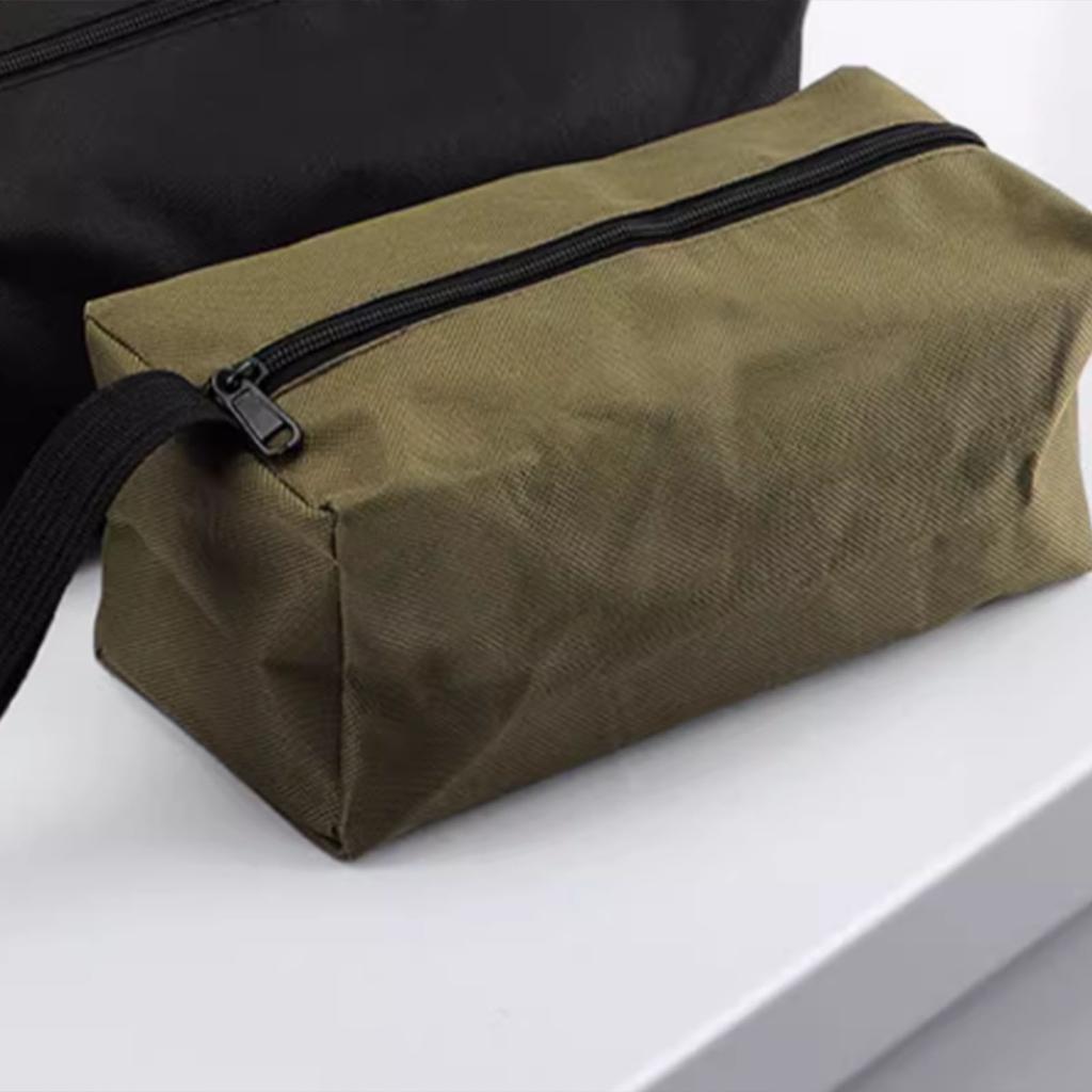 Reißverschluss Werkzeugtasche Mehrzweck Oxford-Gewebe Weite Öffnung Tragbare Werkzeugtasche zur Aufbewahrung Grün