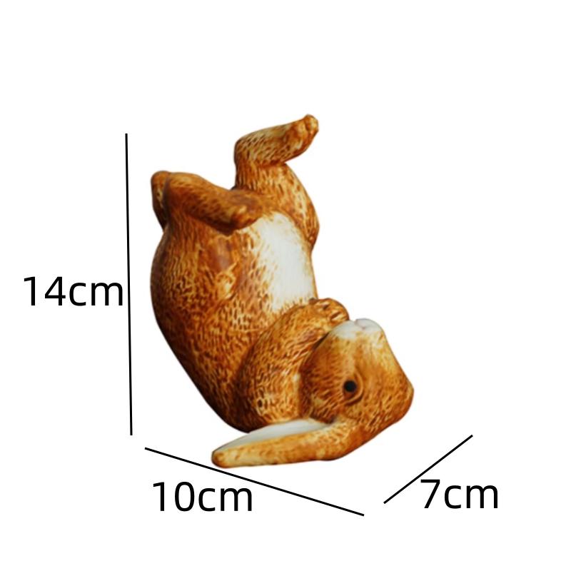 

Керамическая скульптура в форме кролика, украшения для животных, статуэтки для дома, ретро-украшения в виде животных, поделки, миниатюры, статуэтки