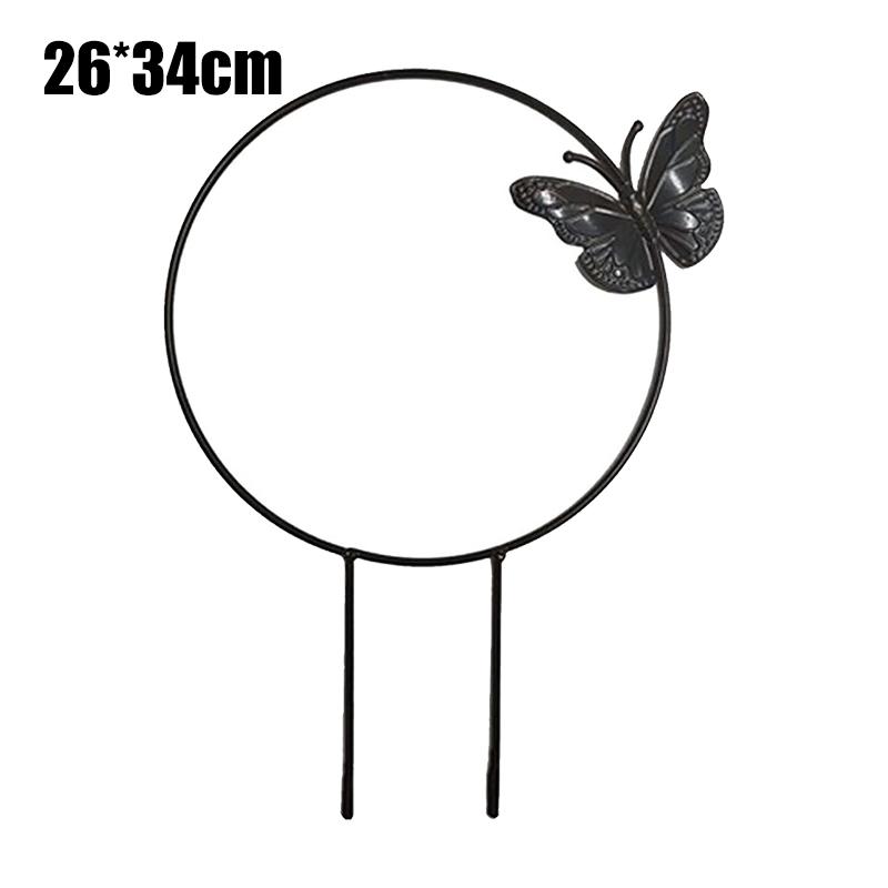 1Pc Garden Plant Support Stake Stand Round Vine Climbing Rack Ironheart-Shaped Flower Plant Trellis Support Frame Garden Tools