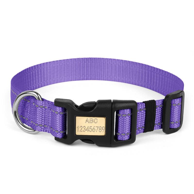 Double Anti-break-free Pet Collar Reflective Anti-lost Dog Collar Adjustable Small and Medium Pet Leash S