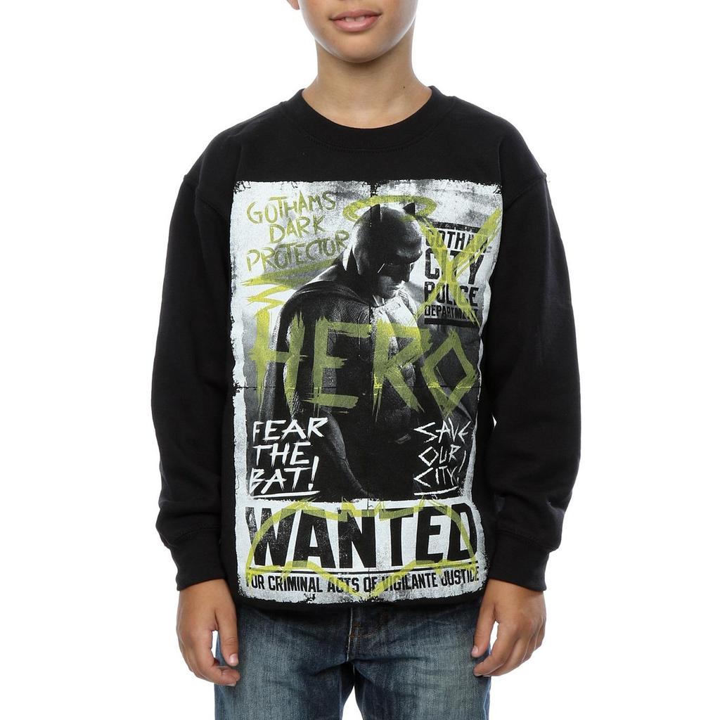 DC Comics Boys Batman v Superman Wanted Poster Sweatshirt