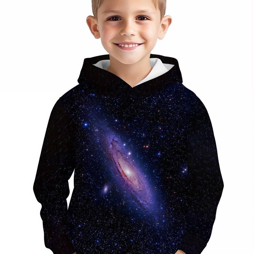 

Holiday Santa Claus dance pattern children s hoodies, casual long sleeved pullovers, Christmas clothes 13-14Y