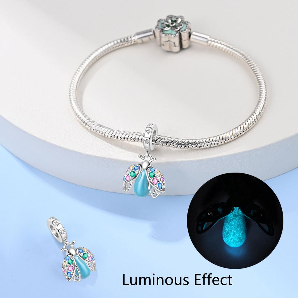 New In Luminous Color Zircon Pendant Charm Bead Fit Bracelet Necklace Keychain Women Luxury Diy Jewelry Party Festival Gift