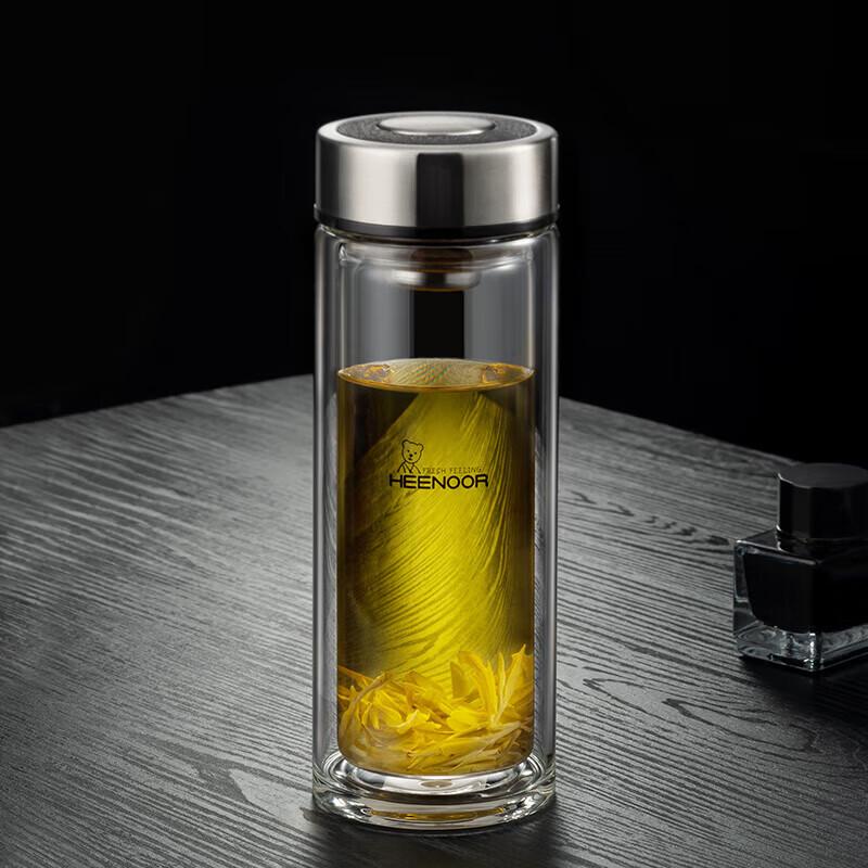 Heenoor Double-layer Glass Travel Tea Infuser Bottle