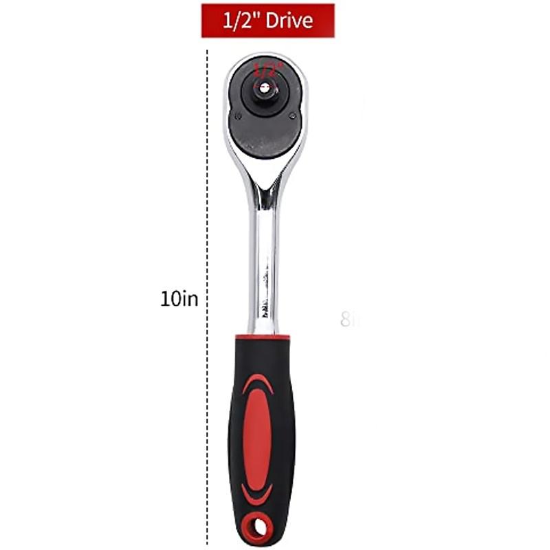 Mâner cu clichet, Set profesional cu clichet pentru sarcini grele, Reversibil cu eliberare rapidă, Construcție premium din oțel crom-vanadiu