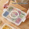Rugged Portable Snack Food Box Container with Seasoning Divided Tray Lid And Handle 4/8 Snack Dividers for Easy Serving