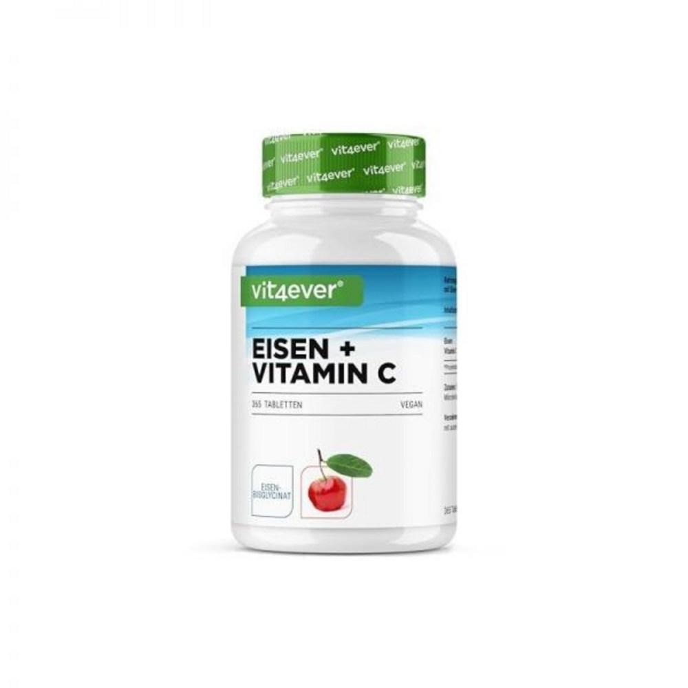 Vit4ever Iron + Vitamin C - 365 Tablets - Iron Bisglycinate 1 pcs